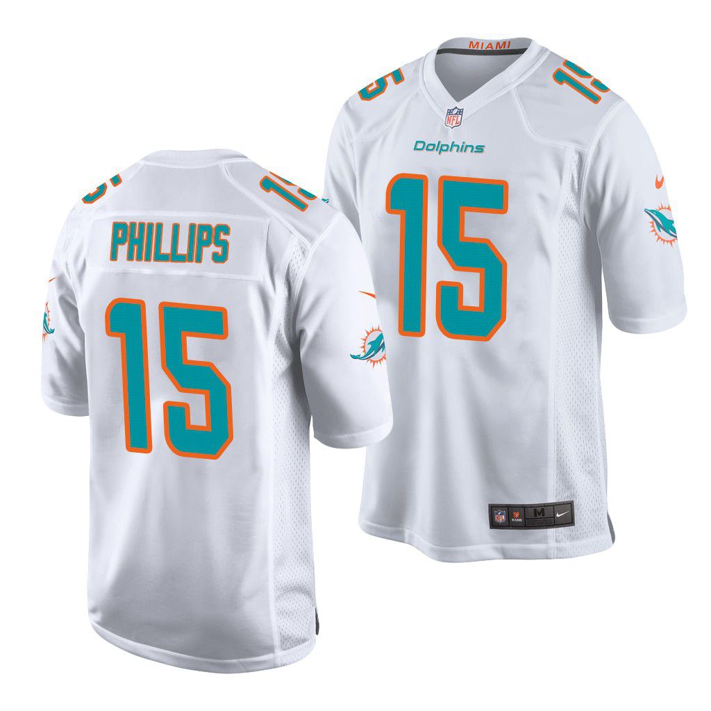 Men Miami Dolphins #15 Jaelan Phillips Nike White 2021 Draft First Round Pick Game NFL Jersey